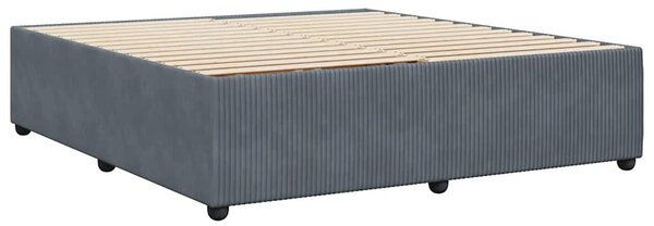 Rám postele bez matrace tmavě šedý 200 x 200 cm samet 3285031
