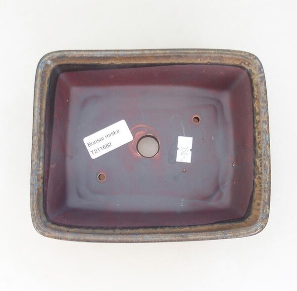 E-bonsai Keramická bonsai miska 17 x 14 x 5,5 cm hnědá