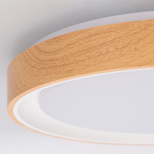 Brilagi - LED Stmív. strop. svítidlo FLOCO LED/48W/230V pr. 40 cm dřevo/bílá +DO