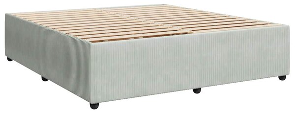 Rám postele bez matrace světle šedý 200 x 200 cm samet 3285030