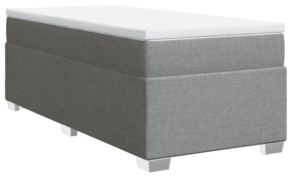Box spring postel s matrací světle šedá 80 x 200 cm textil 3285088
