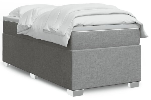Box spring postel s matrací světle šedá 80 x 200 cm textil 3285088