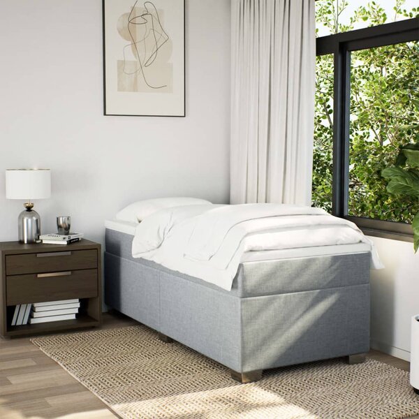 Box spring postel s matrací světle šedá 80 x 200 cm textil 3285088