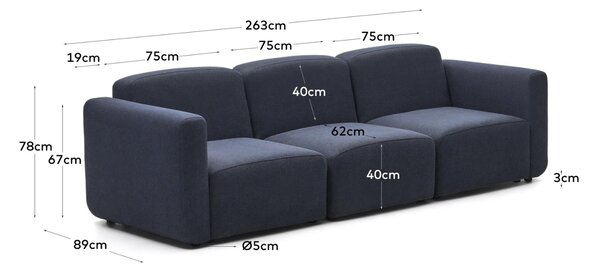 Kave Home Modulární pohovka Neom 263 cm