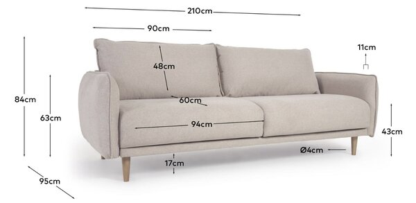 Kave Home Pohovka Carlota 213 cm