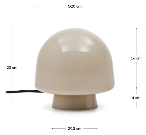 Šedá skleněná stolní lampa Kave Home Reig