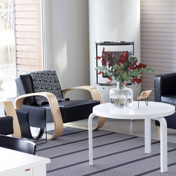 Miiko Design Stojan na časopisy Makasiini, kůže / černý