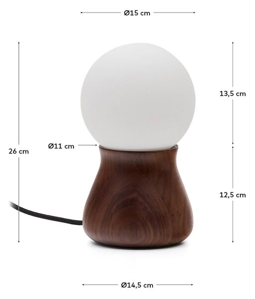 Ořechová stolní lampa Kave Home Okeni