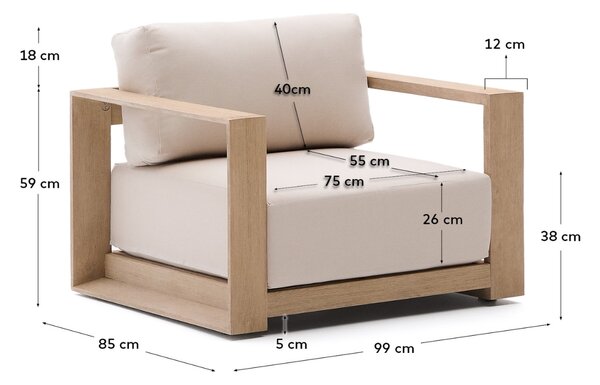 Béžové zahradní křeslo Kave Home Ambra