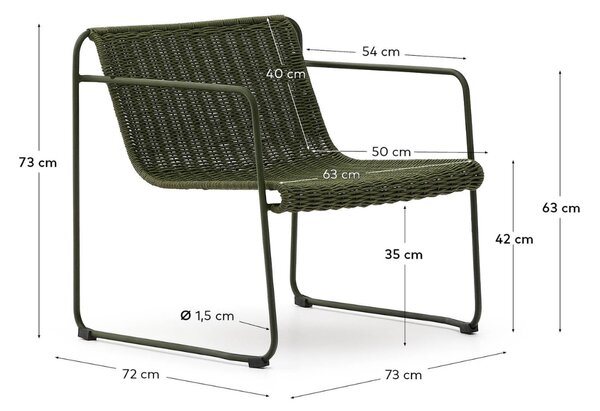 Zelené zahradní křeslo Kave Home Maurina