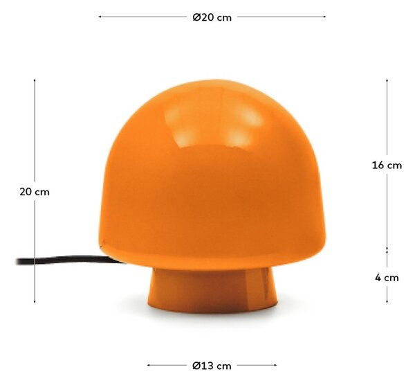 Oranžová skleněná stolní lampa Kave Home Reig