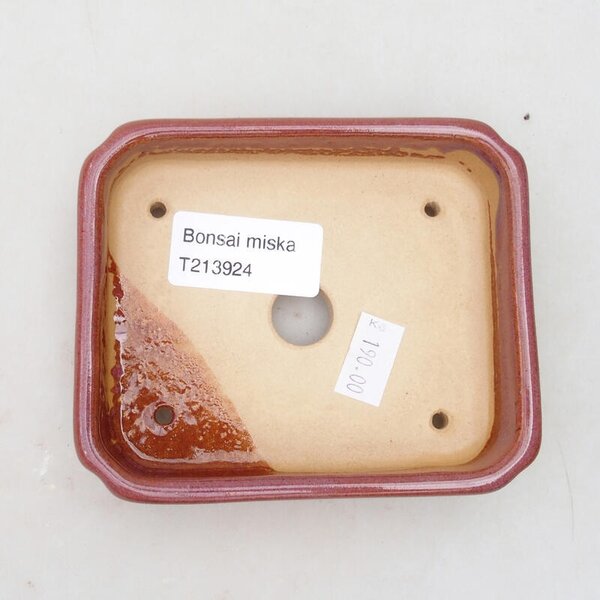 E-bonsai Keramická bonsai miska 11 x 9 x 3 cm růžová