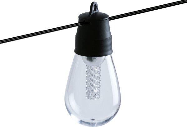 LED Stmívatelný solární řetěz 25xLED/1,5W/3,7/5V 2200 mAh 15 m IP65 černá + DO