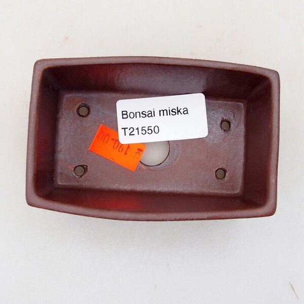 E-bonsai Keramická bonsai miska 9 x 6 x 3,5 cm hnědá