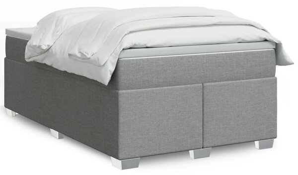 Box spring postel s matrací světle šedá 120x190 cm textil 3285116