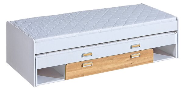 LIMO L16 výsuvná postel s úl. prostorem bílá/dub nash