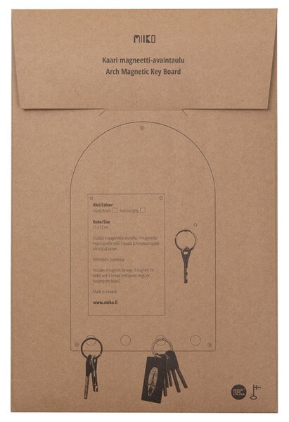 Miiko Design Magnetická tabule na klíče Arch, černá