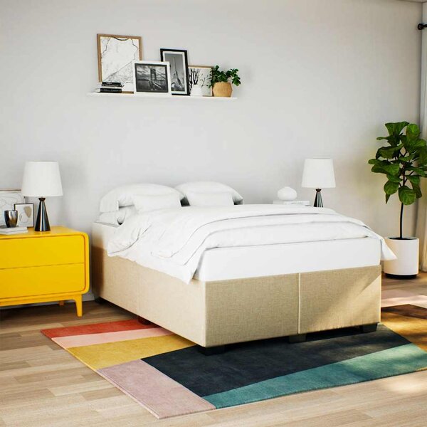 Box spring postel s matrací krémová 140x190 cm textil 3285135