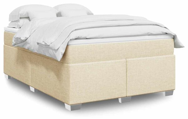 Box spring postel s matrací krémová 140x190 cm textil 3285135