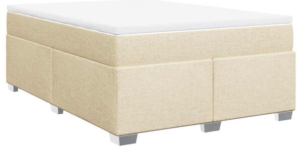 Box spring postel s matrací krémová 140x190 cm textil 3285135