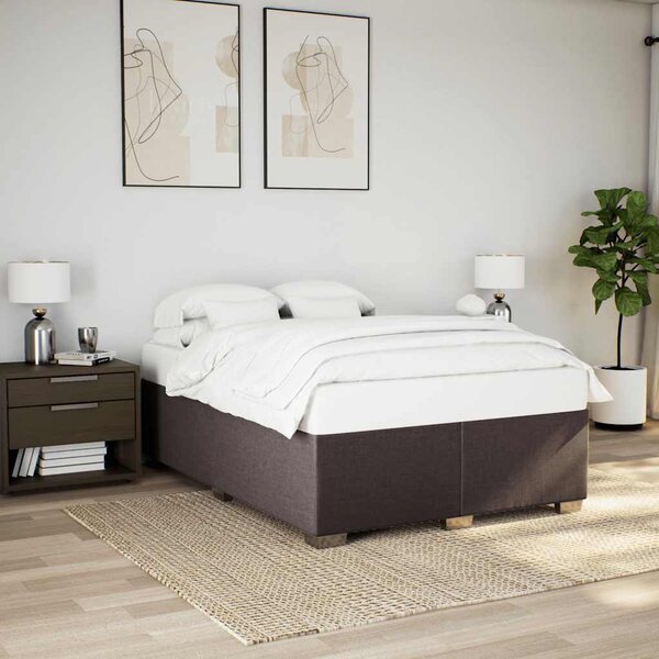 Box spring postel s matrací tmavě hnědá 140x190 cm textil 3285133