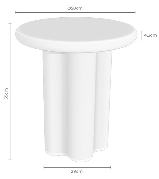 Somcasa Odkládací stolek Emeric ø 50 cm s dekorem travertinu