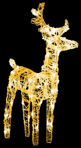 Vánoční sobi se sáněmi 160 LED diod 130 cm akryl 328514