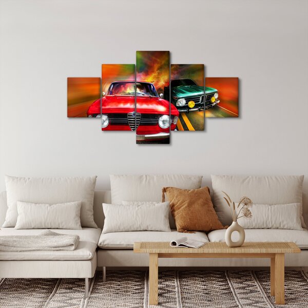 Obraz - Retro závodní auta (125x70 cm)
