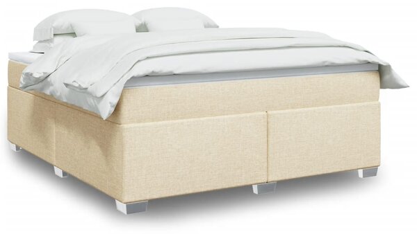 Box spring postel s matrací krémová 180x200 cm textil 3285156