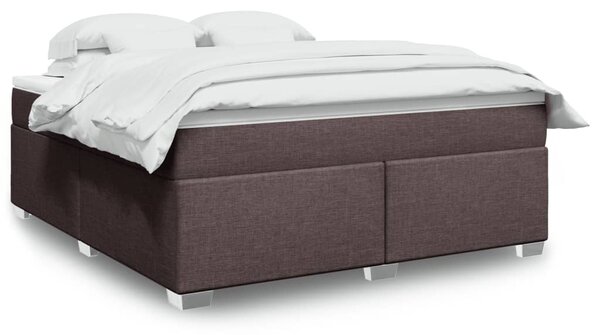 Box spring postel s matrací tmavě hnědá 180x200 cm textil 3285154