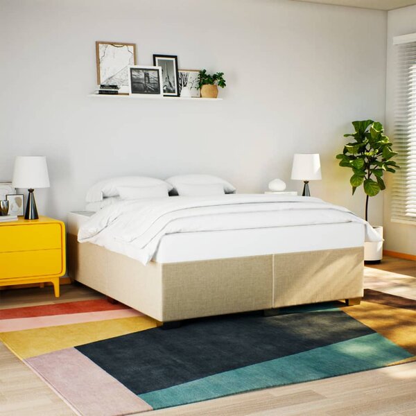 Box spring postel s matrací krémová 180x200 cm textil 3285156