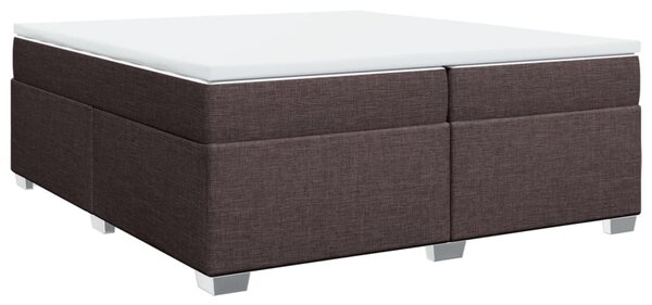 Box spring postel s matrací tmavě hnědá 200x200 cm textil 3285161