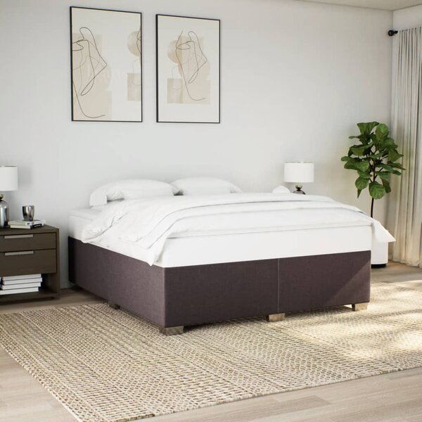 Box spring postel s matrací tmavě hnědá 200x200 cm textil 3285161
