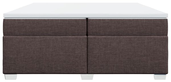 Box spring postel s matrací tmavě hnědá 200x200 cm textil 3285161