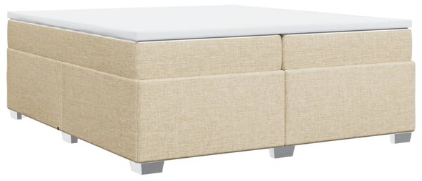 Box spring postel s matrací krémová 200x200 cm textil 3285163