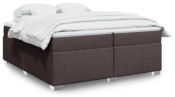 Box spring postel s matrací tmavě hnědá 200x200 cm textil 3285161