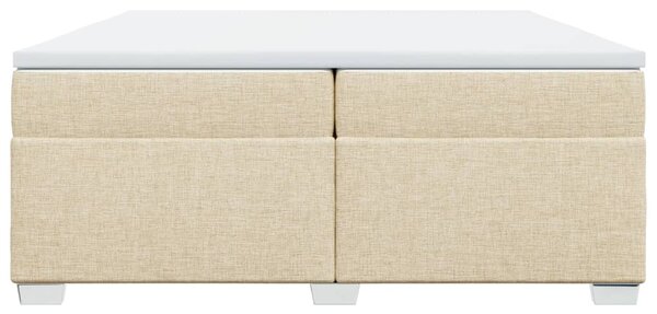 Box spring postel s matrací krémová 200x200 cm textil 3285163