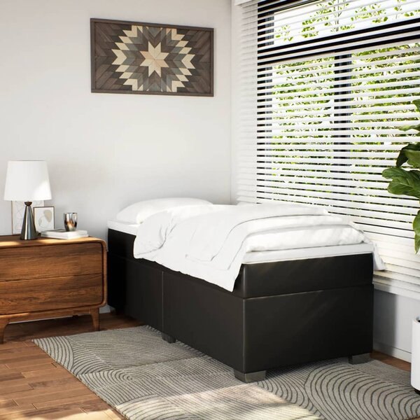 Box spring postel s matrací černá 80 x 200 cm umělá kůže 3285185