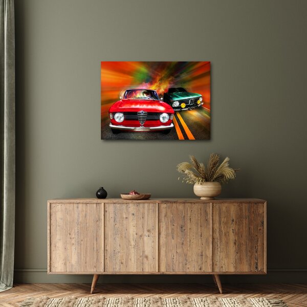 Obraz - Retro závodní auta (70x50 cm)