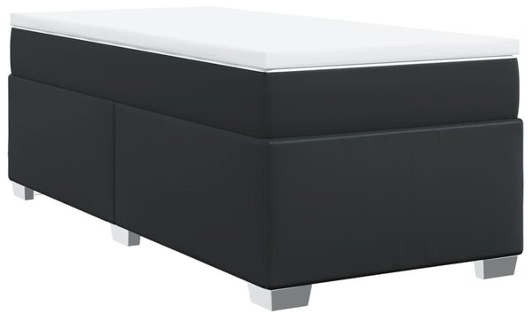 Box spring postel s matrací černá 80 x 200 cm umělá kůže 3285185