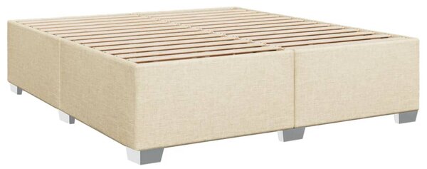 Box spring postel s matrací krémová 200x200 cm textil 3285163