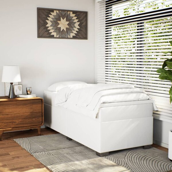 Box spring postel s matrací bílá 80 x 200 cm umělá kůže 3285186