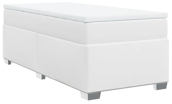 Box spring postel s matrací bílá 80 x 200 cm umělá kůže 3285186