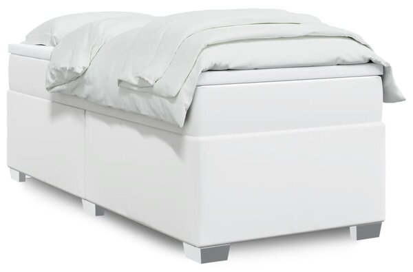 Box spring postel s matrací bílá 80 x 200 cm umělá kůže 3285186