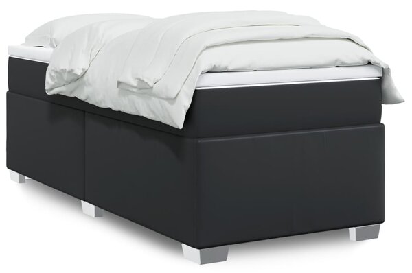 Box spring postel s matrací černá 80 x 200 cm umělá kůže 3285185