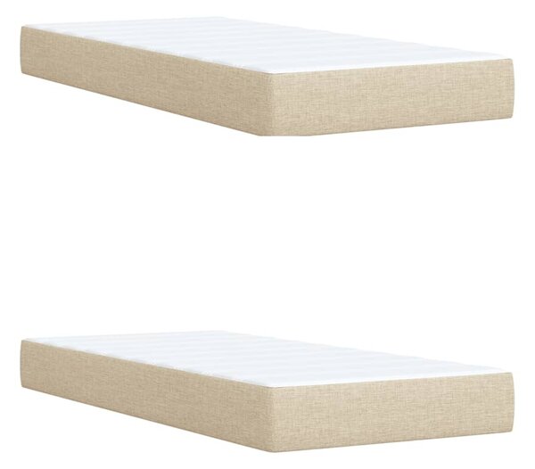 Box spring postel s matrací krémová 200x200 cm textil 3285163