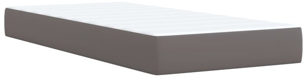 Box spring postel s matrací šedá 80 x 200 cm umělá kůže 3285187