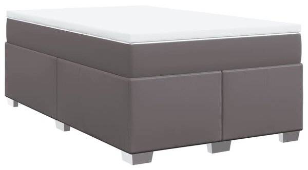 Box spring postel s matrací šedá 120x190 cm umělá kůže 3285203