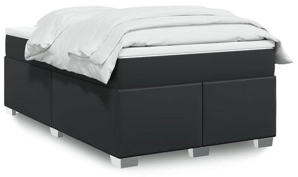 Box spring postel s matrací černá 120x190 cm umělá kůže 3285201