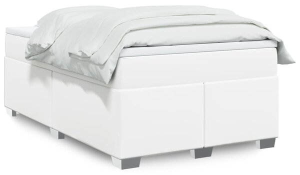 Box spring postel s matrací bílá 120x190 cm umělá kůže 3285202
